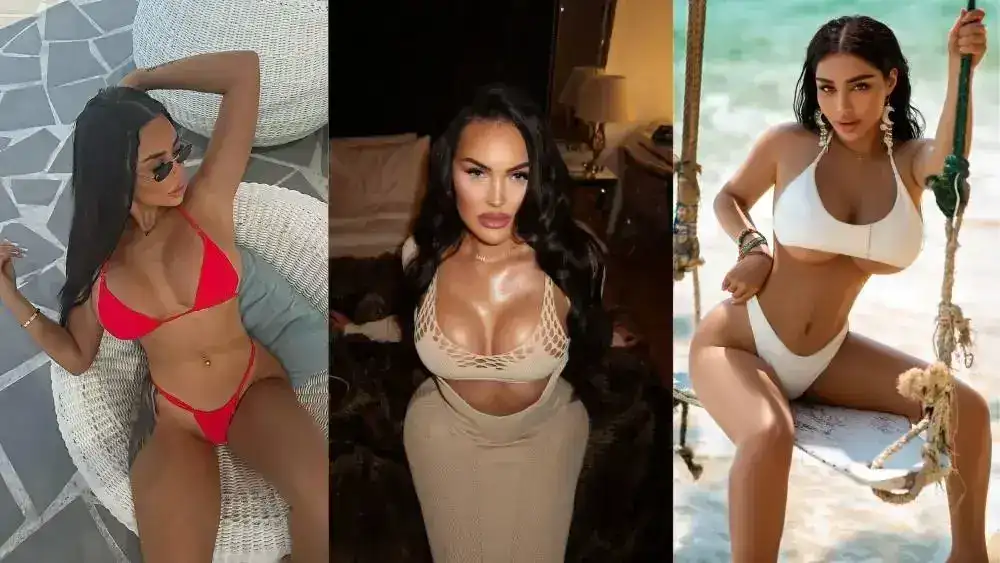 A collage of three women in various summer outfits.